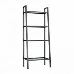 Home Office Black 4 Tiers Steel Shelf Rack With Mesh Board for sale