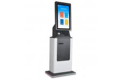China 21.5 Inch Self Service Kiosk Touch Screen Vertical Terminal White Query Card supplier