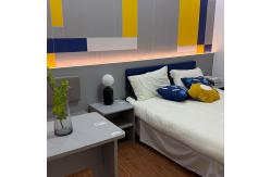 China Customised Modern Wooden Hotel Bedroom Furniture Sets Apartment Bedroom Set supplier