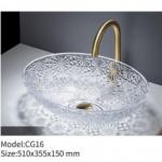 Crystal Glass Transparent Wash Basin Countertop Art Hotel Bathroom for sale