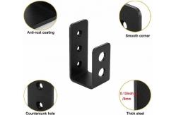 China OEM Custom Black Powder Coated Stamping Metal U Shape Door Barricade Brackets supplier