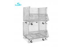 China Galvanized Material Handling Stackable Welded Steel Transport Metal Wire Mesh Pallet Cage supplier