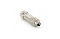 China Screw Connection M8 Connector 4 Pin Straight Male A Code Full Metal supplier