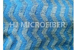 China Microfiber Wavy Jacquard Twisted Pile Fabric / Mop Fabric , 150D / 144F Yarn Count supplier
