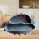 Non-Slip And BPA-Free Silicone Childrens Shark Feeding Plate BPA Free Morden Babi Dishes For Toddlers for sale