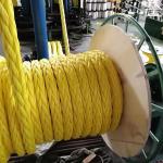 56mmx220m UHMWPE Braided Rope 12 Strand With Yellow Color ABS Approved for sale