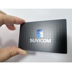 Customized Stainless Steel Matte Black Metal Business Member Card With Color Painted Logo for sale