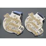 3D Earth Glitter Color Custom Silver Sports Medal , Bespoke Metal Running Medallion for sale