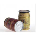 Barrel Shape Coffee Tin Cans 750ml Empty Coffee Cans With Lids