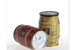 China Barrel Shape Coffee Tin Cans 750ml Empty Coffee Cans With Lids supplier