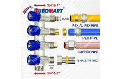 China Brass Pex Pipe Manifold 2 - 12 Port Water Underfloor Heating Manifold supplier