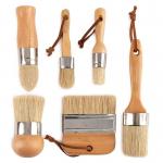Diameter 50mm Chalk Paint Brush Set 6pcs 100% Natural Bristle Wax Brush for sale