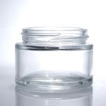 Luxury Glass Cream Jars Transparent Round With Lid Skincare Face Cream Cosmetic Packaging for sale