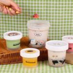 Food Grade Plastic Ice Cream Container With Cover Custom Ice Cream Cup for sale