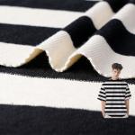 Tight Weave Striped Material Fabric Yarn Dyed Cotton French Terry Texture for sale