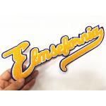 Yellow Word Iron On Chenille Patches Chenille Back Patch For Sweater