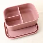 3 Compartment Silicone Lunch Containers , Reusable Silicone Bento Lunch Box Leak Proof for sale