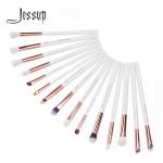 Jessup 15pcs Eye Makeup Brush Set Pearl White/Rose Gold Aluminium Ferrule T217 for sale