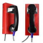 Auto Dial Reliable Red Analog Wall Phone With Black Vandal Proof Handset for sale