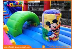 China Pvc Mickey Mouse Commercial Inflatable Bounce House With Slide Easy To Carry supplier