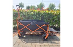 China Rear Side Opening Structure Folding Beach Wagon Cart Wide Wheels Camping Cart supplier