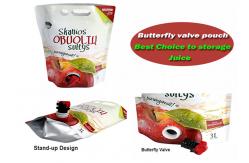 China Customized Juice/Wine Packaging Stand Up Spout Bag With Vitop Tap Double Bottom supplier