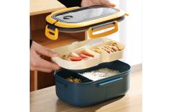 China Plastic Bento Lunch Box Double-layer Lunch Box Microwave Safe 1200ml Green supplier