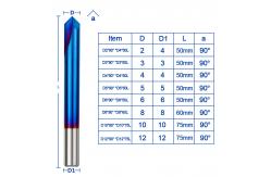 China High Speed Chamfer End Mill - 3 Flute 45° Helix Angle 3/8'' Shank supplier