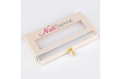 China Custom Logo Luxury Cosmetics Press On Nails Packaging Boxes With PVC Window supplier