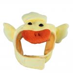 Yellow Plush Animal Hats , Cotton Material Dogs Wearing Hats Custom Size