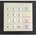 Dust Proof Industrial 16 Keys Metal Keypad For Kiosk / Self Service Terminal for sale