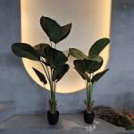 Realistic Artificial Fan Palm Tree with Natural Green Foliage for sale