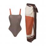 Colorful Womens Summer Bikini Set Wire Free Three Piece Swimsuit Nylon Beachwear for sale