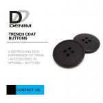 Custom Vintage Black Coat Buttons Four Hole High Temperature Resistance for sale