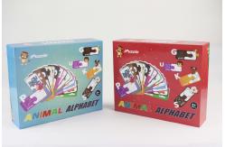 China Varnish Greyboard Paper Jigsaw Puzzle Animal Alphabet Matching Cards supplier