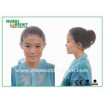 Black Round Nylon Disposable Head Cap / hospital hair nets with Elastic and Snood