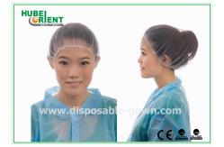 China Black Round Nylon Disposable Head Cap / hospital hair nets with Elastic and Snood supplier