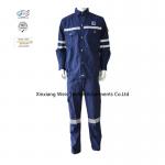 Navy Blue Cotton Flame Resistant Suit For Welding Industry for sale