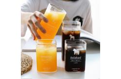 China Handmade Square Glass Cup , Thin Wall Borosilicate Glass Mugs For Drinking supplier
