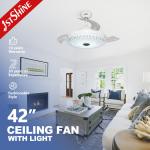 Energy-Saving 42 Blade Size ODM Down Rod LED Ceiling Fan with 6 Speed Remote Control for sale