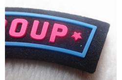 China Shoes Or Bags Rubber Logo Patches , 3D Embossed Badge Silicone Patches supplier