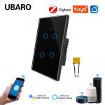 4Gang 110V 10A Smart Zigbee Wall Switch with Tuya Smart App for LED Lights Work With Alexa Alice Voice Equipment Timing for sale