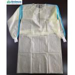 AAMI 3 PP Coated PE Disposable Isolation Gowns With Knitted Cuff 40gsm for sale