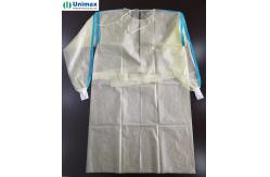China AAMI 3 PP Coated PE Disposable Isolation Gowns With Knitted Cuff 40gsm supplier