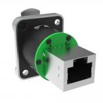 Panel Mount Waterproof Rj45 Network Connector Right Angle Shield Female RJ45 Connector for sale