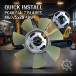 Direct Fit Bolt-On Engine Cooling Fan 7 Blades ME075229 4D84 Yanmar PC40 PC40-7 Mini Excavator Quick Install Replacement for sale