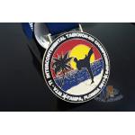 Taekwondo Round Custom Race Medals Sandblast Effect With Gold Plating