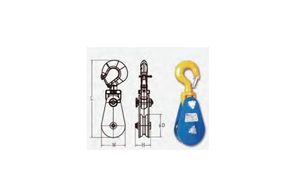 Heavy Duty Steel Snatch Block Zinc Plated Finish With Hook