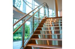 China Sleek PSS Stainless Steel Handrails with Crystal Accents for Glass Balustrades supplier