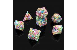China Rainbow Grain Resin Dice DND Board Game COC Running Group TRPG Polyhedron D20 supplier